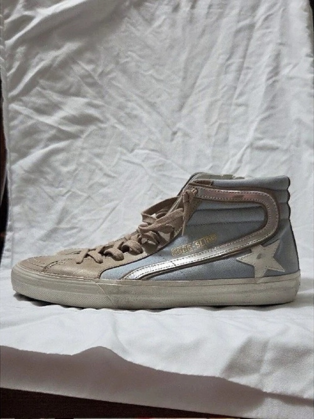 Golden Goose Ball Star High Top Sneakers in Gray & Brown
